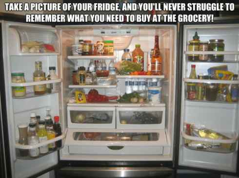 Einfach ein Foto von deinem Kühlschrank oder den Schränken machen und du brauchst keine Einkaufsliste mehr
