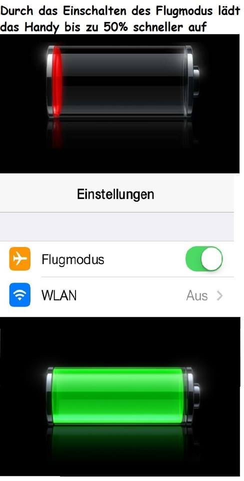 Dein Akku läd schneller im Flugzeugmodus