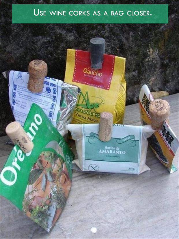 Weinkorken als Tütenklemme